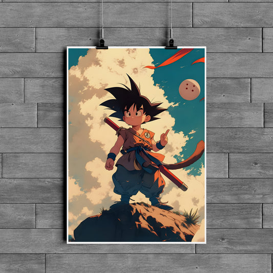 Kid Goku Dragon Ball Poster – Classic Anime Adventure Wall Art