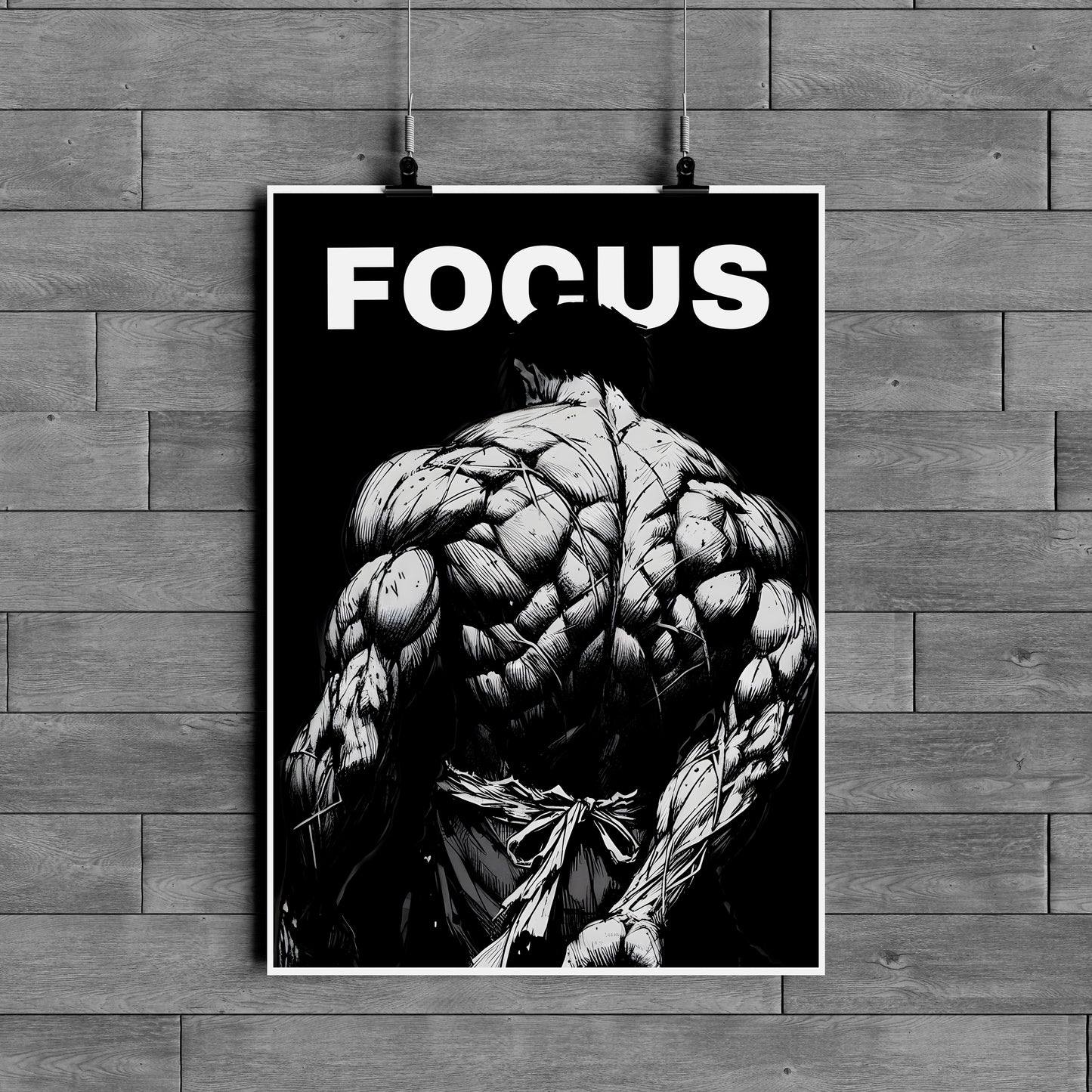 Focus Gym Motivation Poster – Fitness Discipline Wall Art