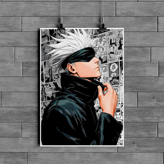 Gojo Satoru Poster – Jujutsu Kaisen Anime Wall Art | Minimal Cool Aesthetic Decor
