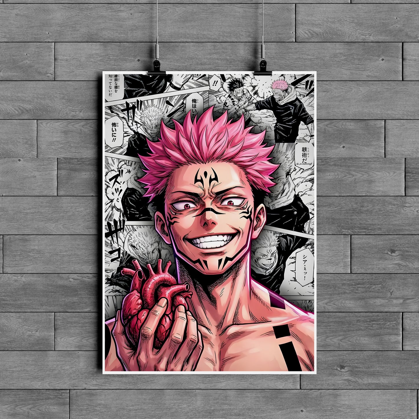 Sukuna Rage Poster – Jujutsu Kaisen Anime Wall Art | Dark Power Aesthetic Decor