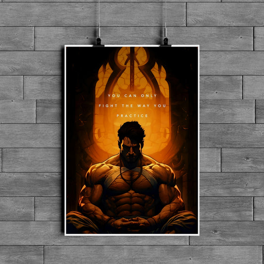 Train Like You Fight – Warrior Mindset Poster | Discipline & Practice Motivation Wall Art