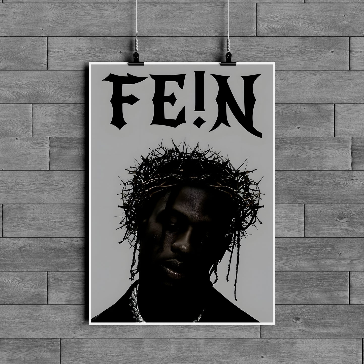 FE!N Rap Poster – Travis Scott Inspired Hip Hop Wall Art | Aesthetic Music Poster