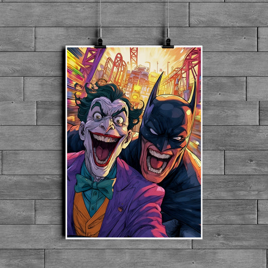 Batman vs Joker Poster – Chaos & Justice Wall Art | DC Comic Action Aesthetic