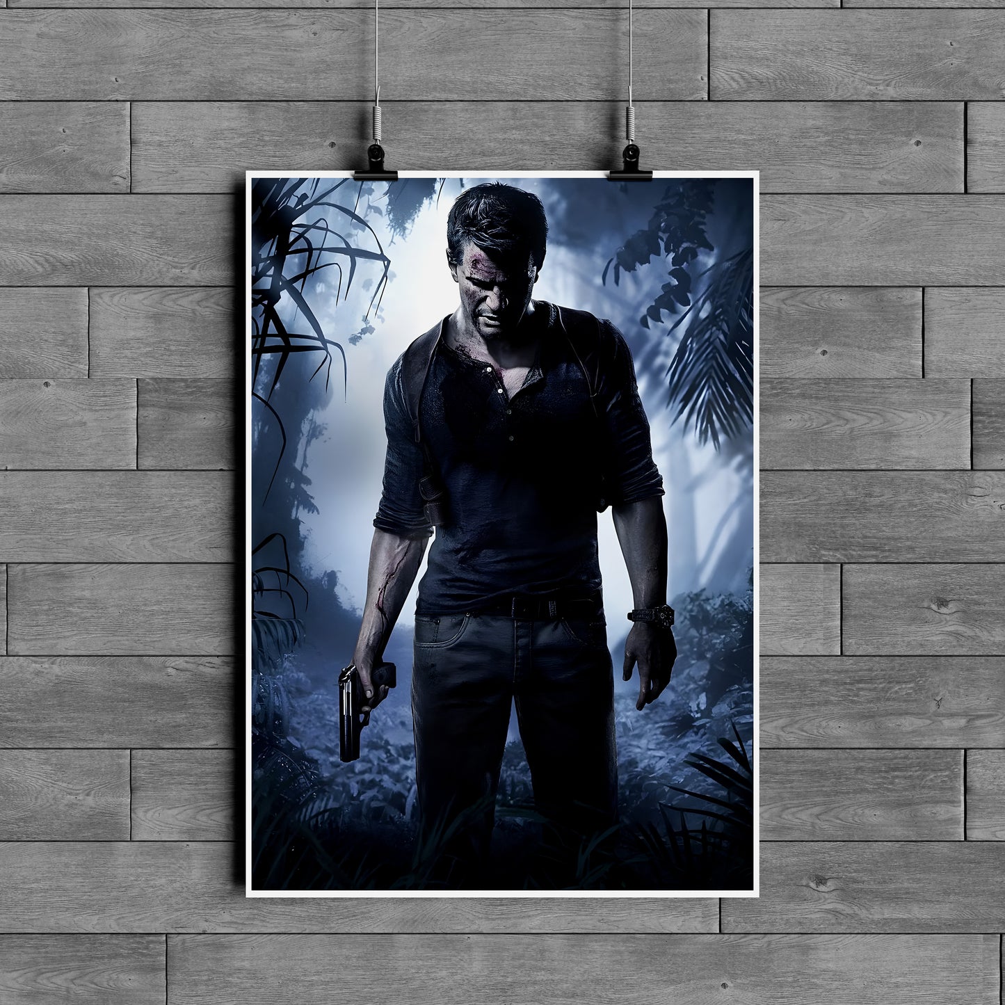Uncharted Nathan Drake Poster – Action Adventure Wall Art | Treasure Hunter Gaming Aesthetic