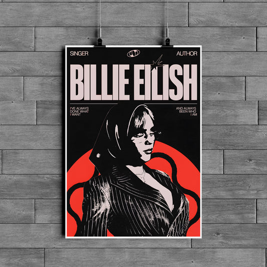 Billie Eilish Poster – Pop Singer Music Aesthetic Wall Art