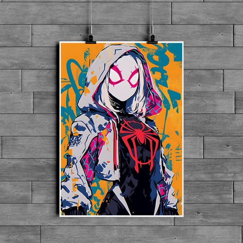 Spider-Gwen Graffiti Style Marvel Poster