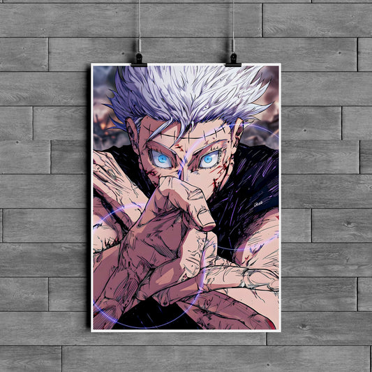 Gojo Satoru Jujutsu Kaisen Poster – Anime Sorcerer Wall Art
