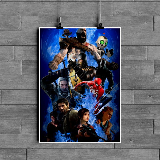 Ultimate Gaming Legends Collage Poster