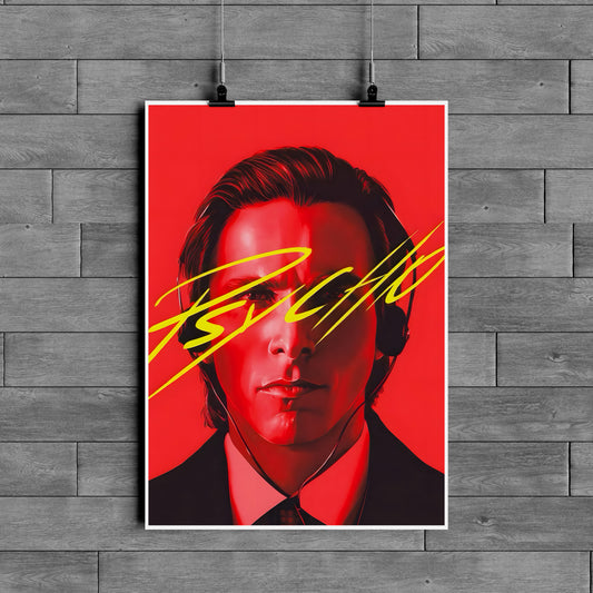 Patrick Bateman American Psycho Red Aesthetic Poster