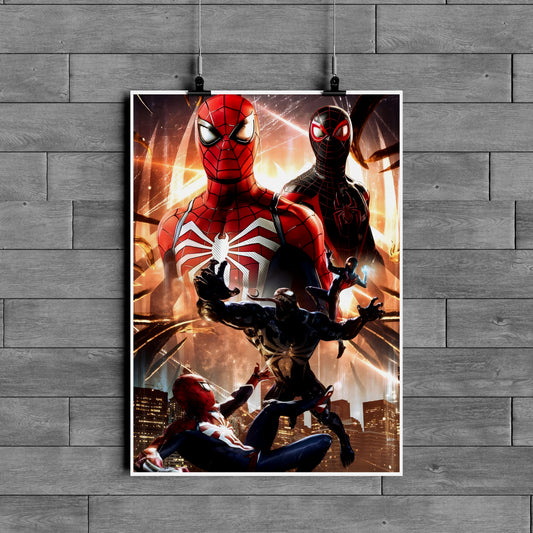 Spider-Man vs Venom Action Marvel Poster