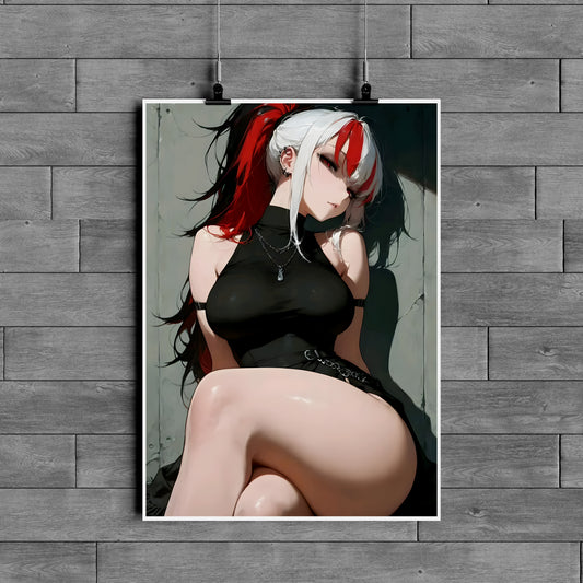 Goth Anime Girl Poster – Dark Aesthetic Anime Wall Art