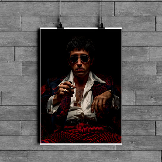 Tony Montana Scarface Poster – Classic Mafia Movie Wall Art