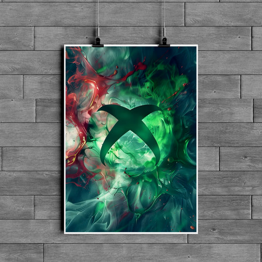 Xbox Abstract Gaming Poster – Modern Console Wall Art