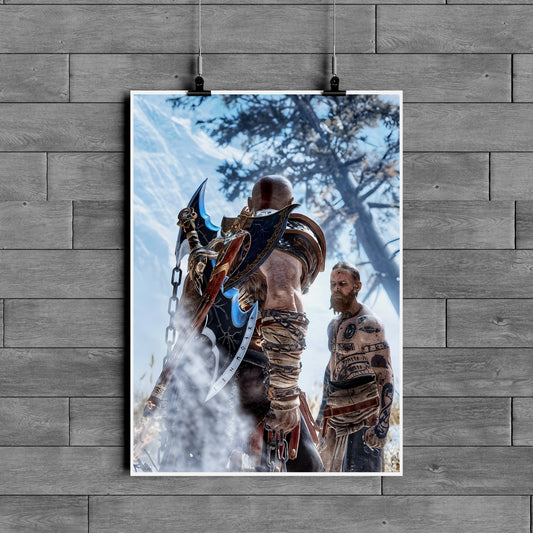 God of War Kratos and Baldur Epic Gaming Poster