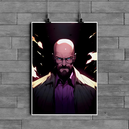 Walter White Breaking Bad Dark Portrait Poster