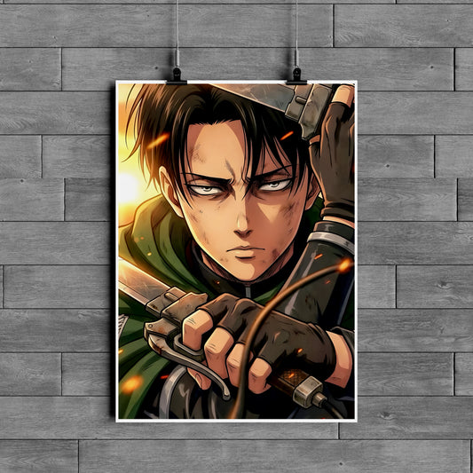 Levi Ackerman Attack on Titan Poster – AOT Anime Wall Art