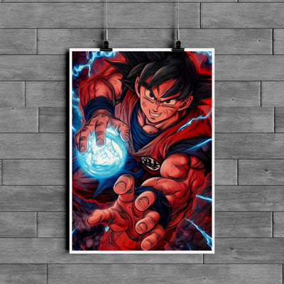 Goku Kamehameha Poster – Dragon Ball Z Anime Wall Art