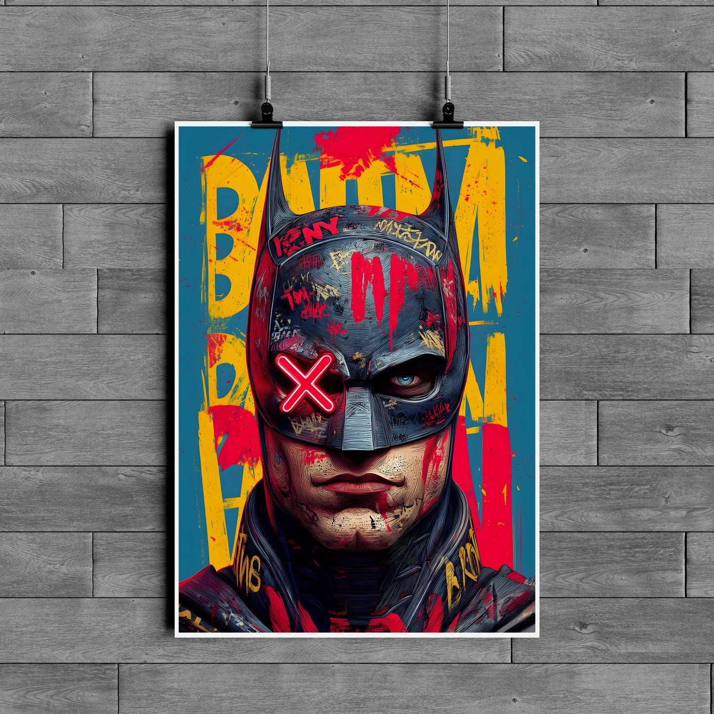 Batman Graffiti Poster – Dark Knight Street Art Wall Decor | Bold Urban Aesthetic