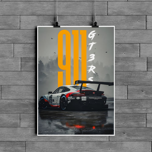 Porsche 911 GT3 RS Racing Performance Car Poster