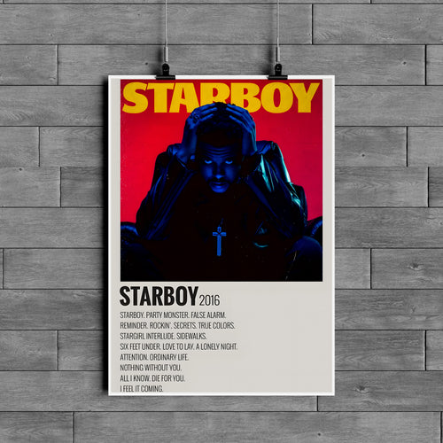 The Weeknd Starboy Poster – Album Cover Music Wall Art