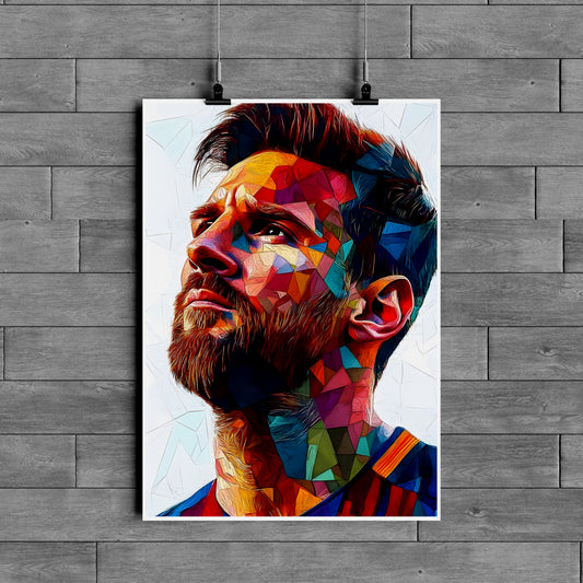 Lionel Messi Geometric Art Football Legend Poster