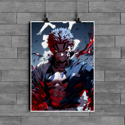 Ryomen Sukuna Dark Power Anime Poster – Jujutsu Aesthetic Wall Art