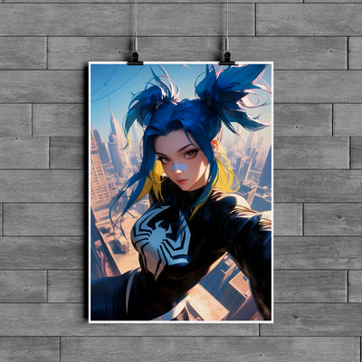 Neon VALORANT Spider Suit Poster – High Voltage Gaming Wall Art
