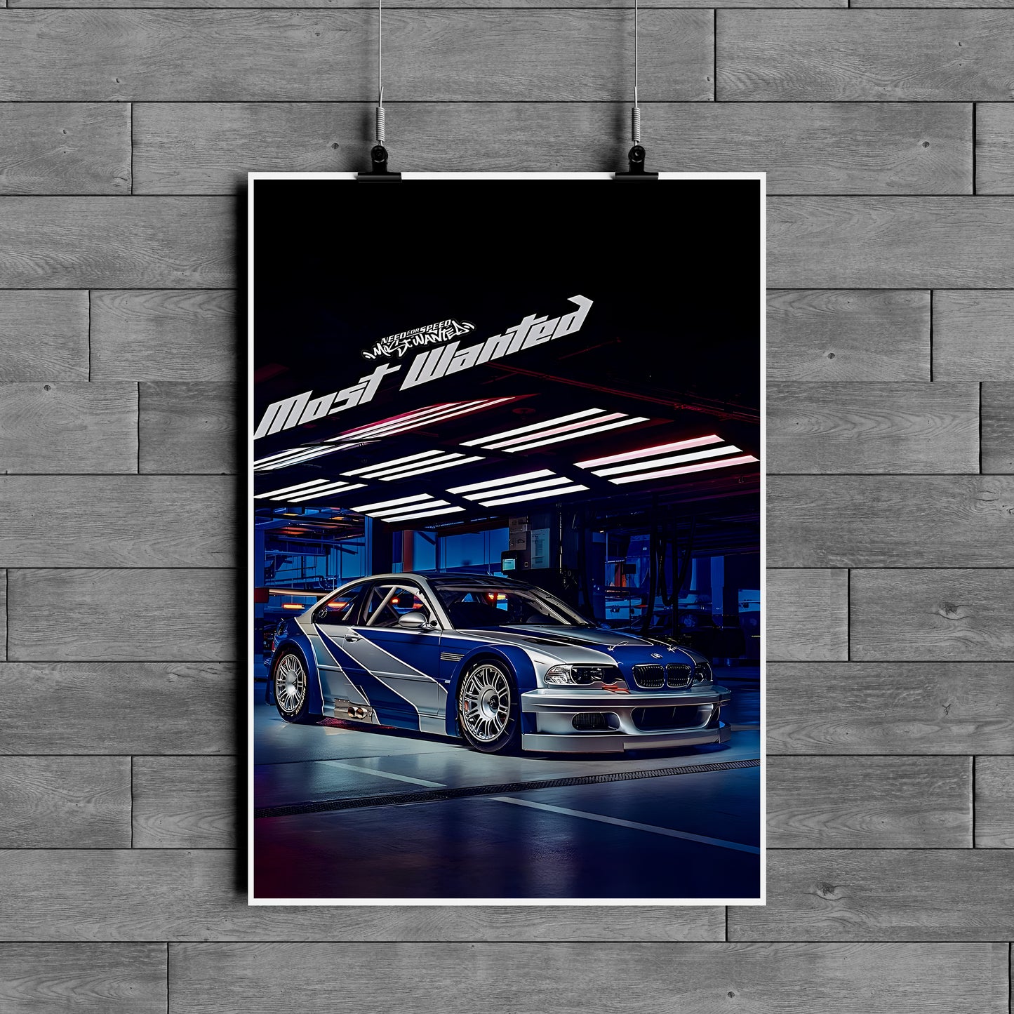 Need for Speed Most Wanted BMW Poster – Racing Car Gaming Wall Art