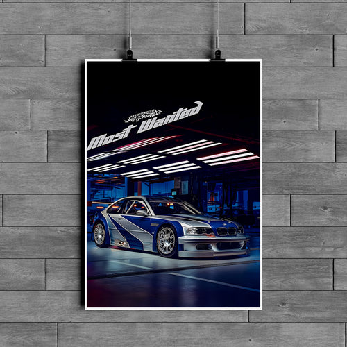 Need for Speed Most Wanted BMW Poster – Racing Car Gaming Wall Art