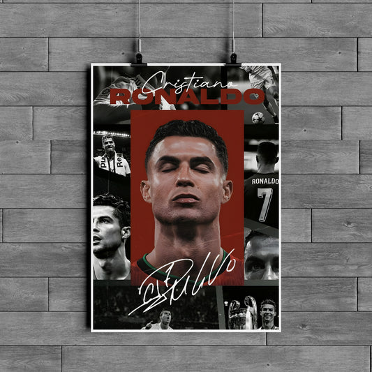 Cristiano Ronaldo Poster – GOAT Football Wall Art | Motivational Athlete Decor