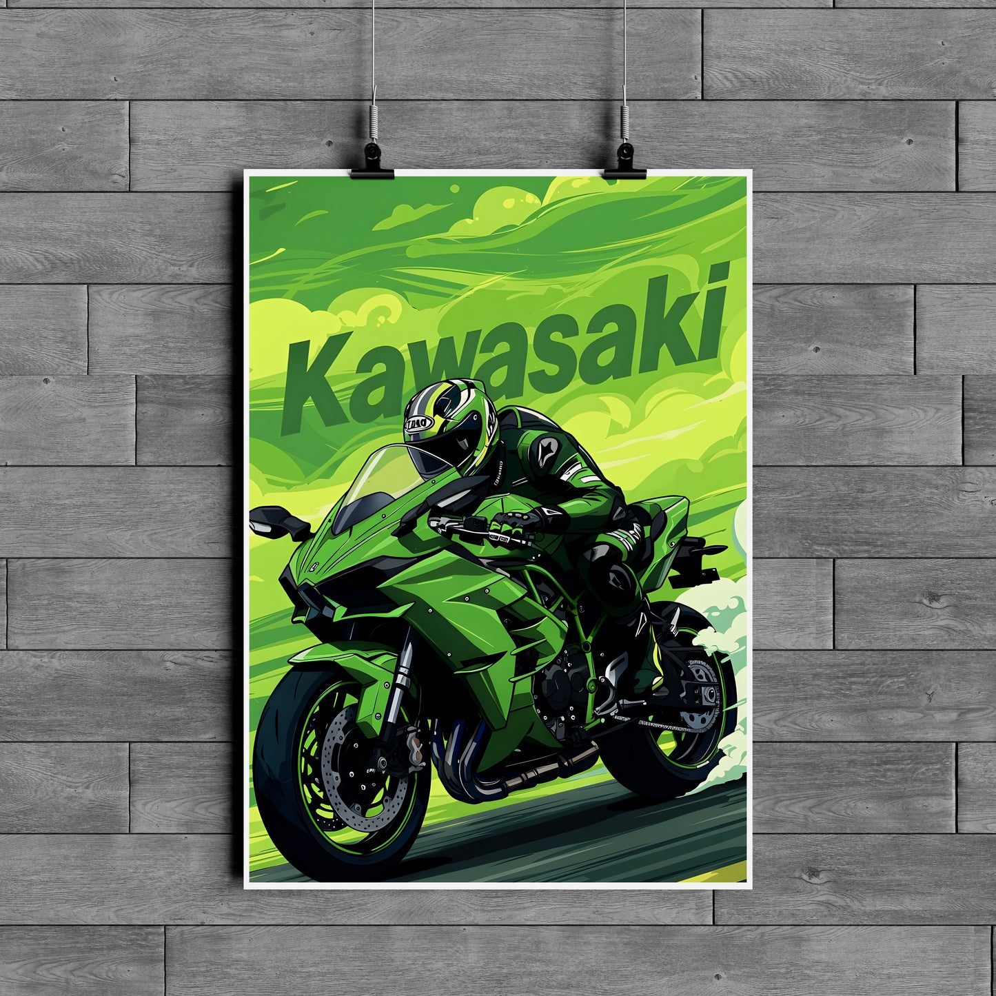 Kawasaki Ninja Racing Motorcycle Poster