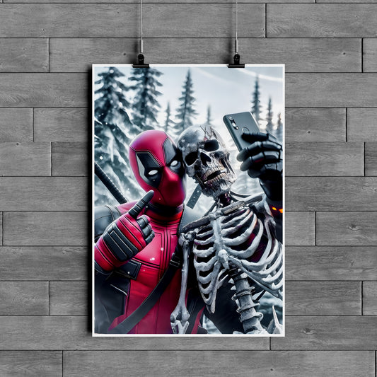 Deadpool Selfie Poster – Funny Marvel Superhero Wall Art