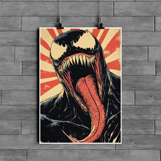 Venom Marvel Poster – Comic Style Symbiote Wall Art