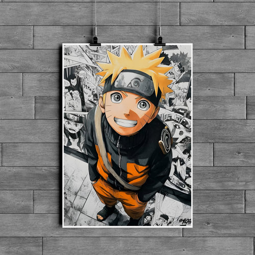 Naruto Uzumaki Anime Poster – Manga Collage Ninja Wall Art