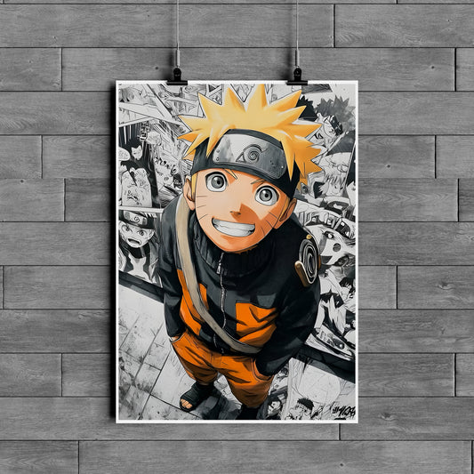 Naruto Uzumaki Anime Poster – Manga Collage Ninja Wall Art