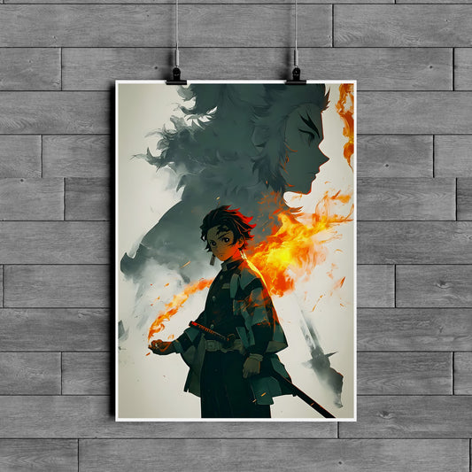Tanjiro Kamado Demon Slayer Poster – Flame Breathing Anime Wall Art