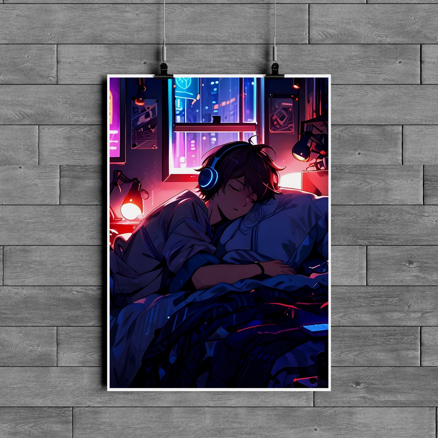 Lofi Anime Sleep Poster – Chill Aesthetic Bedroom Wall Art