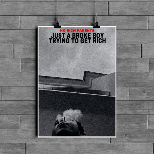 No Rich Parents Poster – Hustle Motivation Wall Art