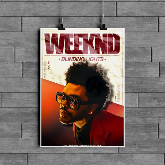 The Weeknd Blinding Lights Poster – Pop Music Aesthetic Wall Art