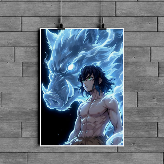 Inosuke Hashibira Demon Slayer Poster – Beast Breathing Anime Wall Art