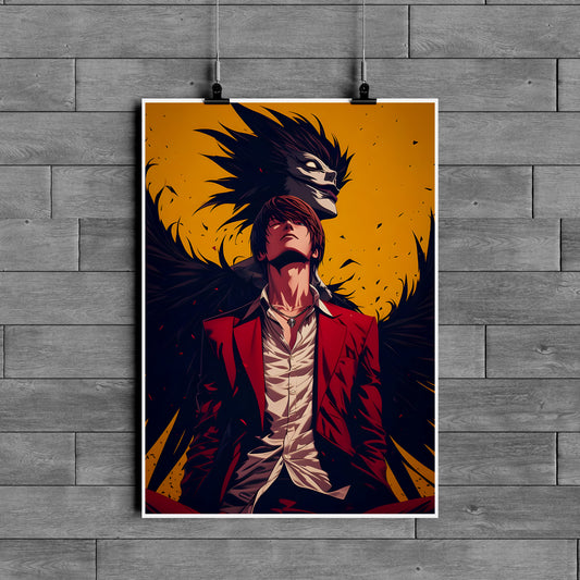 Light Yagami & Ryuk Death Note Poster – Dark Anime Aesthetic Wall Art